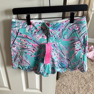 Lilly Pulitzer Aqua and Pink Scalloped Shorts
